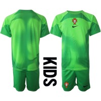 Otroški Nogometni dresi Portugalska Vratar Domači SP 2022 Kratek Rokav (+ Kratke hlače)